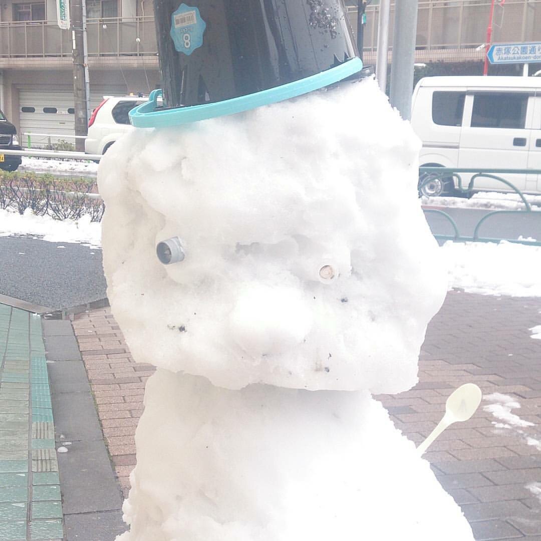 大雪の中…